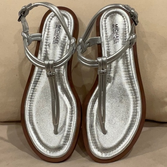 Michael Kors Silver Strappy Sandals - Picture 2 of 5